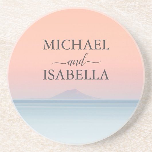 空結婚の夕日の下の海の向こうにある コースター (正面)