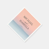 空結婚の夕日の下の海の向こうにある スタンダードカクテルナプキン (角)