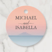 空結婚の夕日の下の海の向こうにある フェイバータグ (正面)