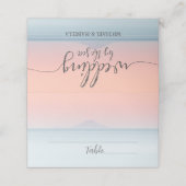 空結婚の夕日の下の海の向こうにある プレイスカード (外部開封)
