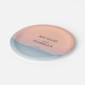 空結婚の夕日の下の海の向こうにある ペーパープレート (アングル)