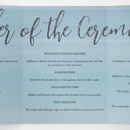 空結婚の夕日の下の海の向こうにある 三つ折りプログラム (内部中)