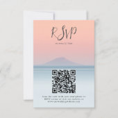 空結婚の夕日の下の海の向こうにある 出欠カード (正面)