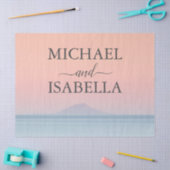 空結婚の夕日の下の海の向こうにある 薄葉紙 (クラフト)