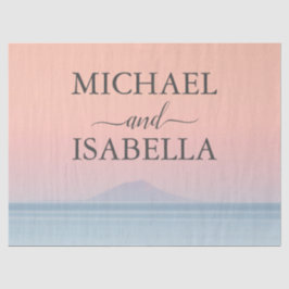 空結婚の夕日の下の海の向こうにある 薄葉紙