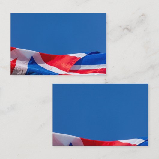 空統一されたになびくイギリス国旗 名刺 (正面/裏面)