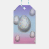 空絵画に浮かぶ七個の復活祭の卵 ギフトタグ (裏面)
