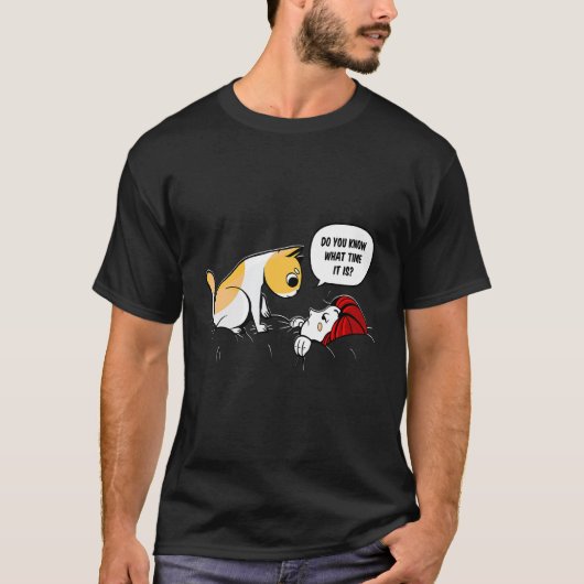 空腹でイライラしている猫の娘 Tシャツ (正面)