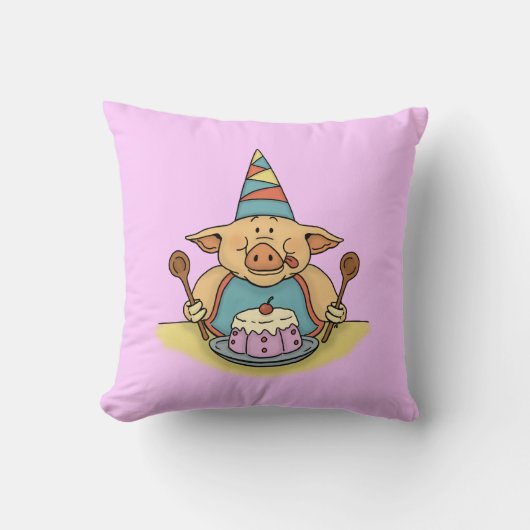 空腹で豚のようでおもしろいな枕 クッション (正面)