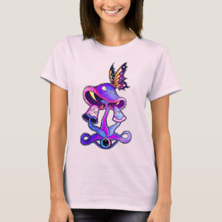 空腹なきのこの絞り染めT Tシャツ