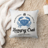 空腹なカニのレストランポスター クッション (ブランケット)