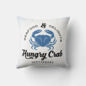空腹なカニのレストランポスター クッション (裏面)