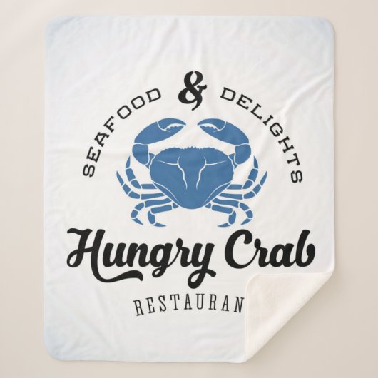 空腹なカニのレストランポスター シェルパブランケット (正面)
