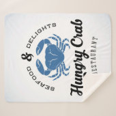 空腹なカニのレストランポスター シェルパブランケット (正面(横))