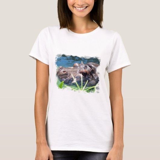 空腹なカバの女性はTシャツに合いました Tシャツ (正面)