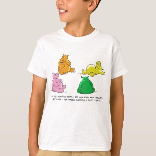 空腹なカバ! -女の子基本的なT Tシャツ (正面)
