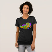 空腹なカルノタウルスの恐竜 Tシャツ (正面フル)