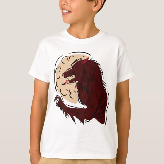 空腹な狼人間 Tシャツ (正面)