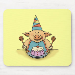 空腹な誕生日のブタのおもしろいなmousepad マウスパッド
