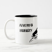 空腹な鮫-常に ツートーンマグカップ (左)