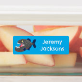 空腹のおもしろいピラニアパーソナライズされた漫画 ラベル (貼付)