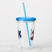 空腹のおもしろいピラニア漫画イラストレーション アクリルタンブラー (左)