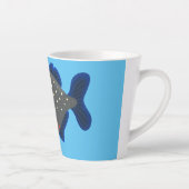 空腹のおもしろいピラニア漫画イラストレーション カフェラテマグ (右)