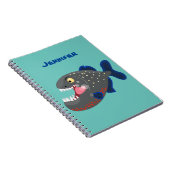 空腹のおもしろいピラニア漫画イラストレーション ノートブック (右側)