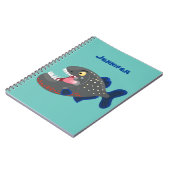 空腹のおもしろいピラニア漫画イラストレーション ノートブック (左側)