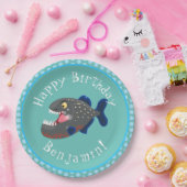 空腹のおもしろいピラニア漫画イラストレーション ペーパープレート (パーティー)