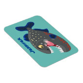 空腹のおもしろいピラニア漫画イラストレーション マグネット (右側)