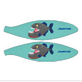 空腹のおもしろいピラニア漫画イラストレーション ミニバスケットボール (パネル)