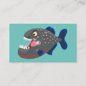 空腹のおもしろいピラニア漫画イラストレーション 名刺 (裏面)