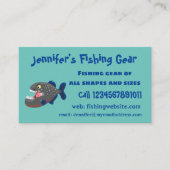 空腹のおもしろいピラニア漫画イラストレーション 名刺 (正面)