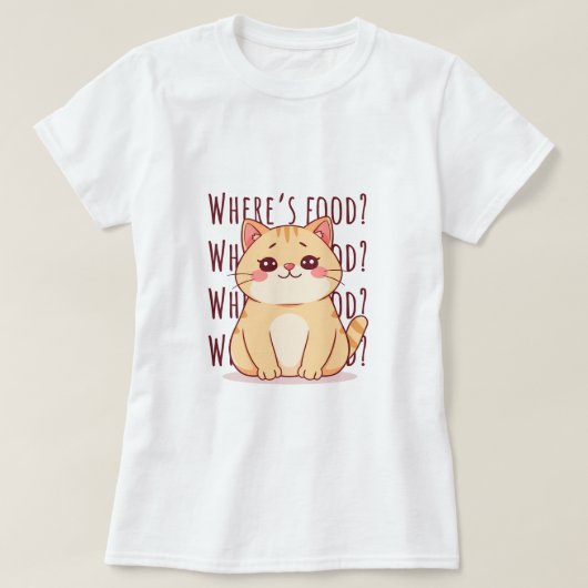 空腹のジンジャーネコ Tシャツ (デザイン正面)
