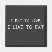 空腹のダイエット食べ私は食品廃棄物を生きる マグネット (正面)