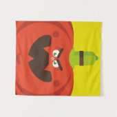 空腹のハロウィーンのカボチャ タペストリー (正面(横))