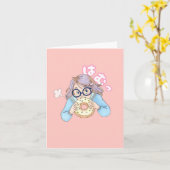 空腹の女の子 カード (黄色い花)