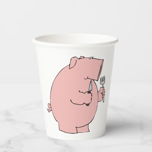空腹の豚 紙コップ (正面)