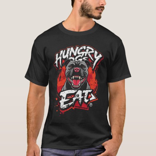 空腹の食べ犬 Tシャツ (正面)