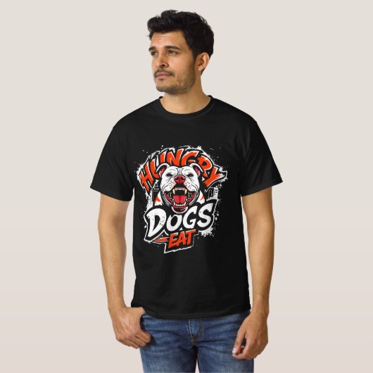 空腹の食べ犬 Tシャツ (正面フル)
