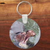 空腹のHippo口の写真 キーホルダー (正面)