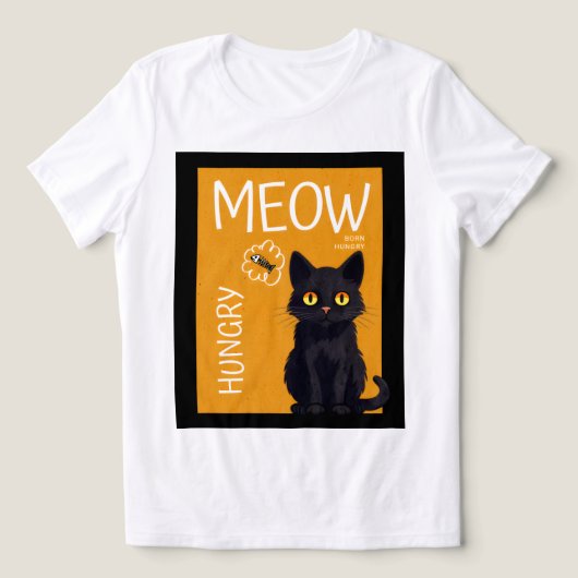 空腹ミャオ - 生まれつきの食欲 トライブレンドTシャツ (デザイン正面)