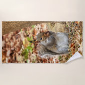 空腹リス ビーチタオル (正面)