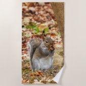 空腹リス ビーチタオル (正面)