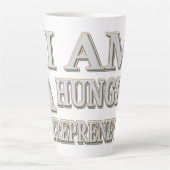 "空腹起業家"かわいいデザイン。買今 カフェラテマグ (正面)