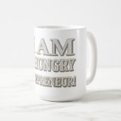 "空腹起業家"かわいいデザイン。買今 コーヒーマグカップ (正面右)