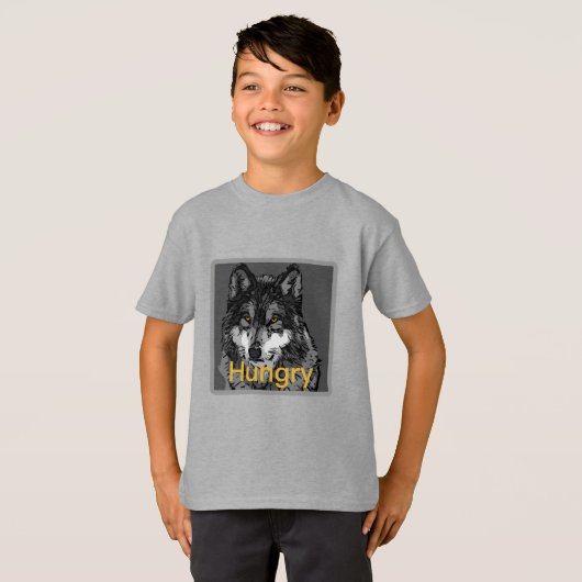 空腹 - キッズ向けTシャツ ベーシック Tシャツ (正面フル)