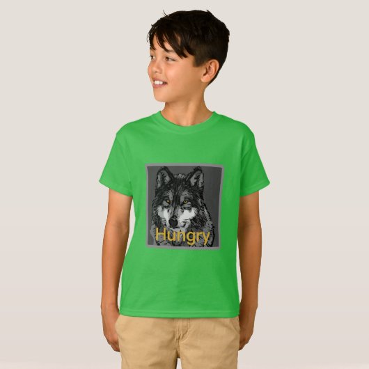 空腹 - キッズTシャツ Tシャツ (正面フル)