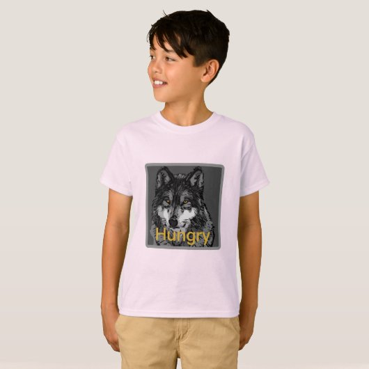空腹 - キッズTシャツ Tシャツ (正面フル)